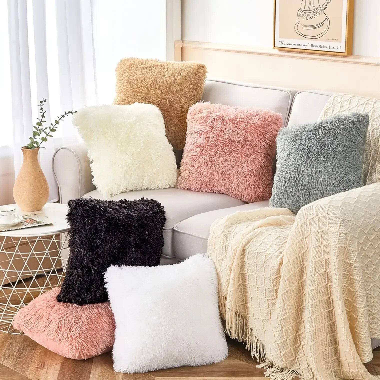 Luxurious Plush Fur Cushion Cover