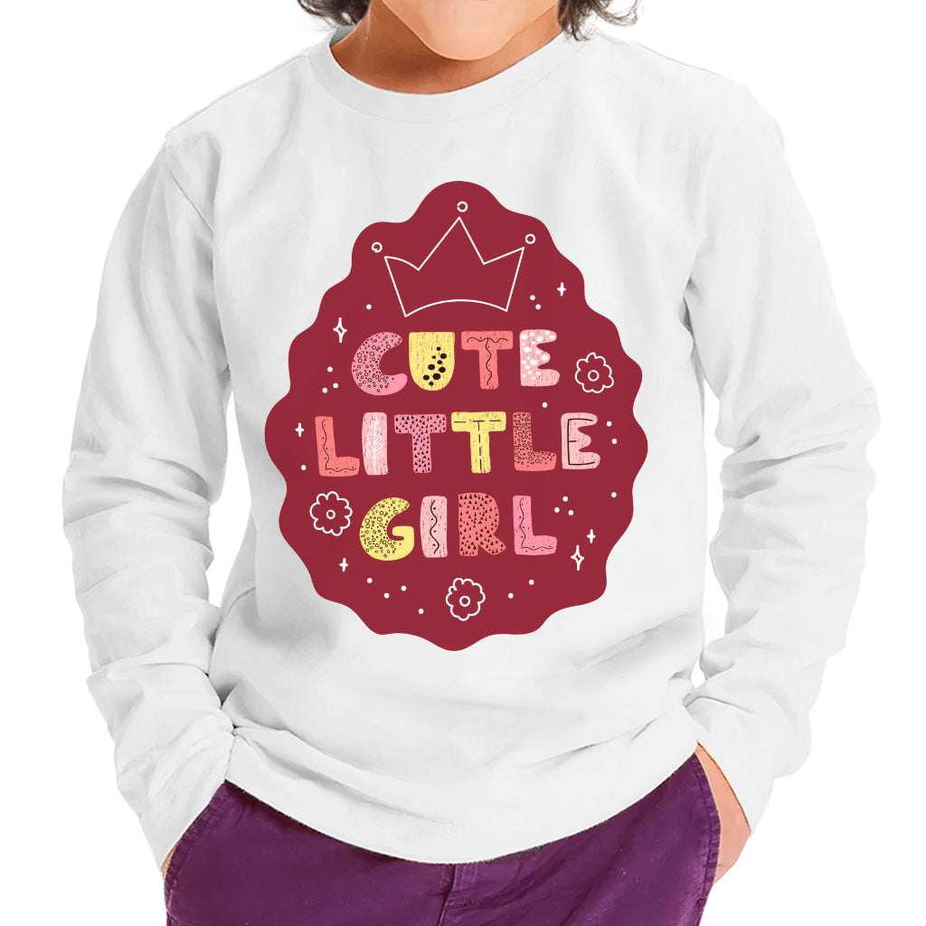 Cute Little Girl Toddler Long Sleeve T-Shirt - Kawaii Kids' T-Shirt - Printed Long Sleeve Tee