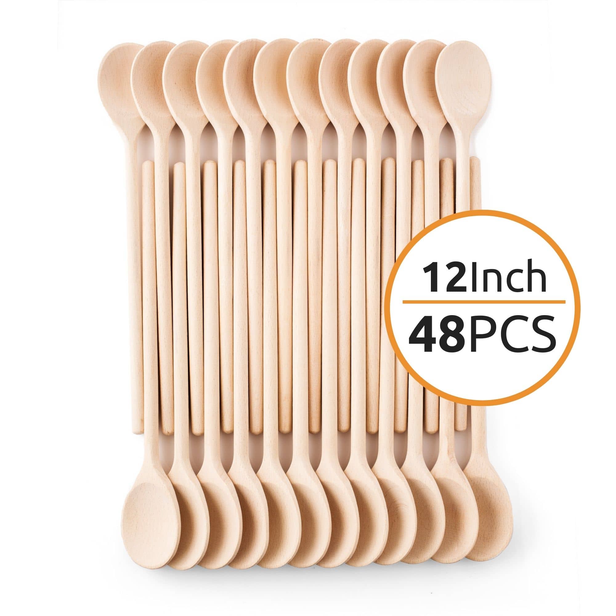 Mr. Woodware - Craft Wooden Spoons Bulk – 12 Inch – Set of 48