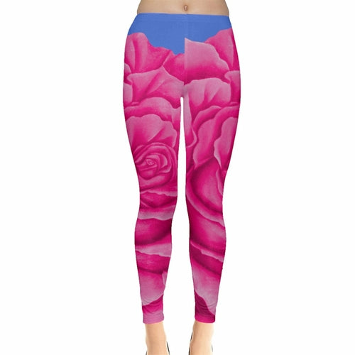 Leggings Pink Blue Rose