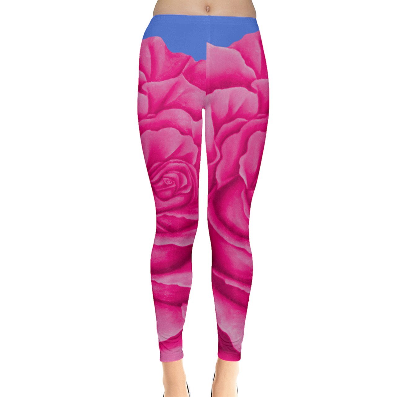 Leggings Pink Blue Rose