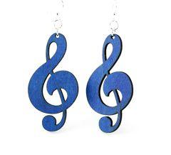 Treble Clef Earrings # 1303 | Red Sunflower