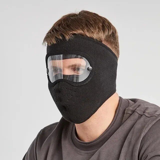 Windproof Winter Cycling Face Mask with Eye Protection and Breathable Fabric