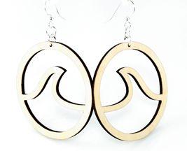 Wave in Circle Earrings # 1314 | Red Sunflower