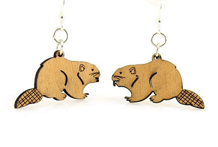 Beaver Earrings # 1321 | Red Sunflower