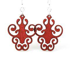 Iron Lamp Design Earrings # 1327 | Red Sunflower