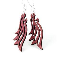 Feathered Dangle Earrings # 1341 | Red Sunflower