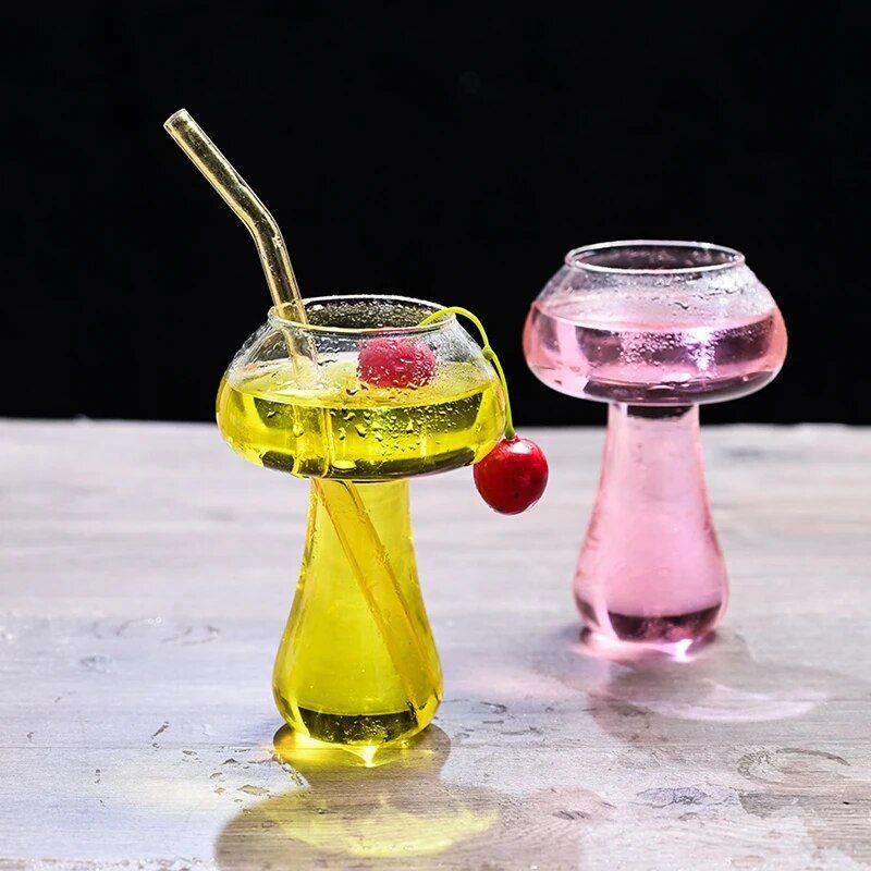 Enchanting Mushroom Cocktail Glass - 260ml Novelty Drinkware for Parties and Events