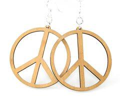 Large Peace Sign Earrings # 1352 | Red Sunflower