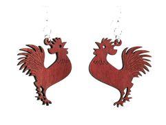 Rooster Earrings # O1361 | Red Sunflower