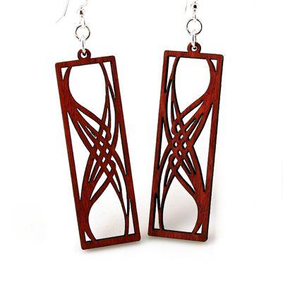 Rectangular Elegance Earrings # 1365 | Red Sunflower