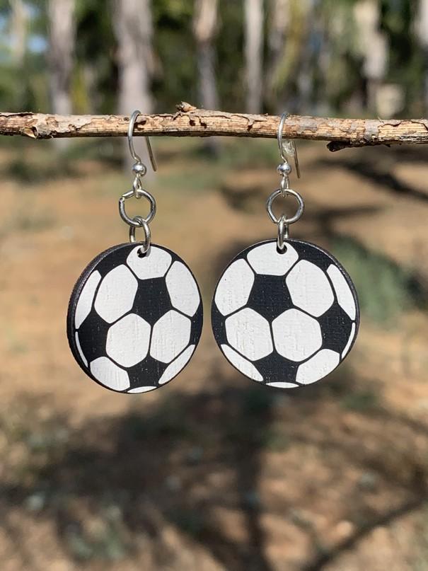 Soccer Ball Earrings # 1370 | Red Sunflower