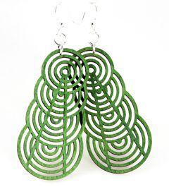 Ascending Interlocking Circle Earrings # 1377 | Red Sunflower