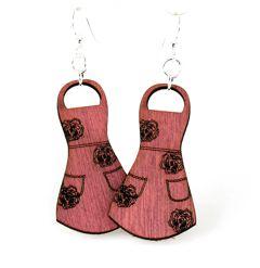 Apron Earrings # 1379 | Red Sunflower