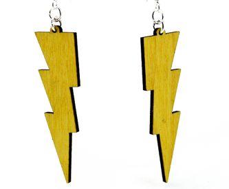 Wide Lightning Bolt Earrings # 1399 | Red Sunflower