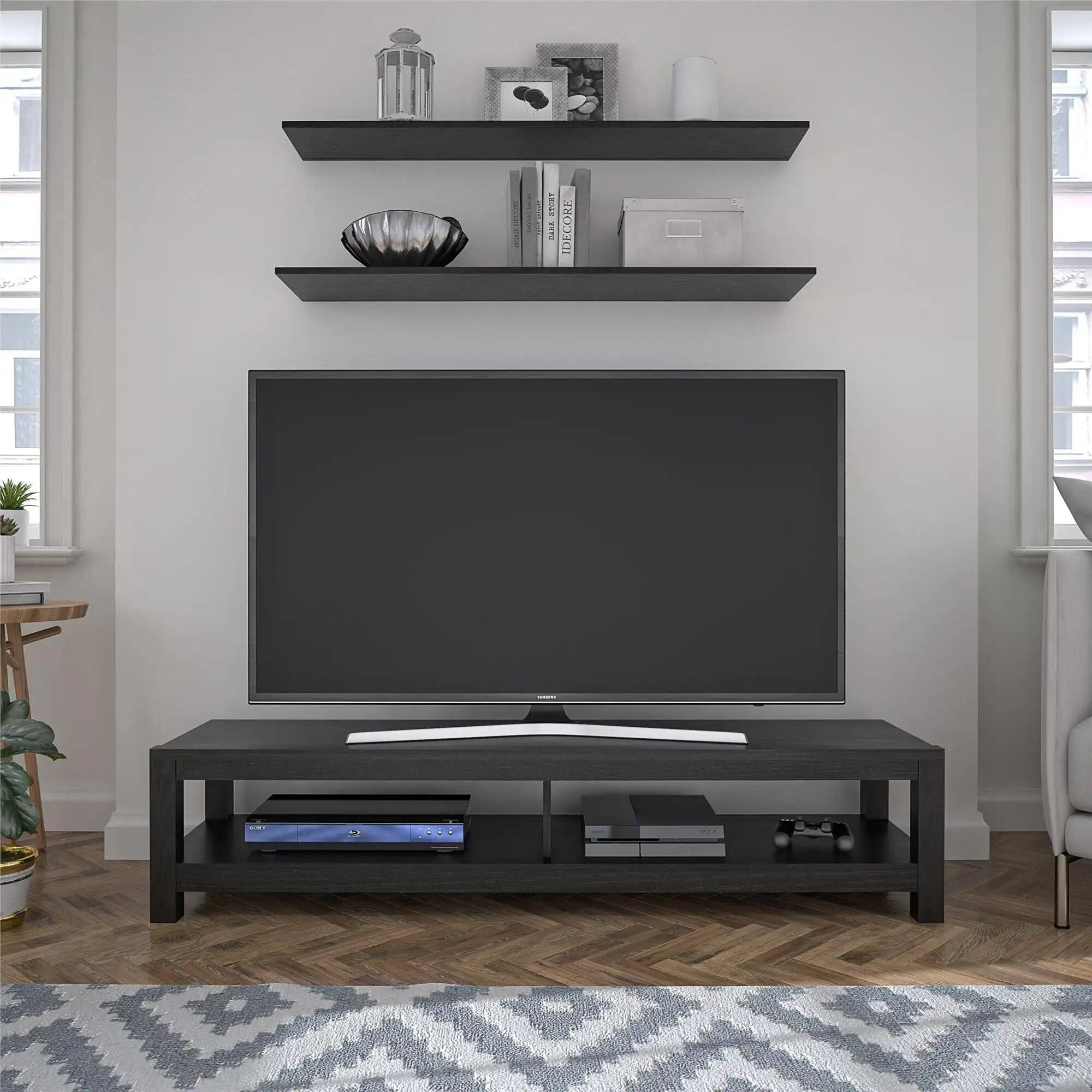 Modern Black Oak TV Stand