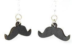 Mustache Earrings # 1436 | Red Sunflower