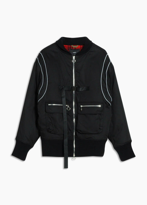 Konus Men's Oversize Bomber Jacket in Black