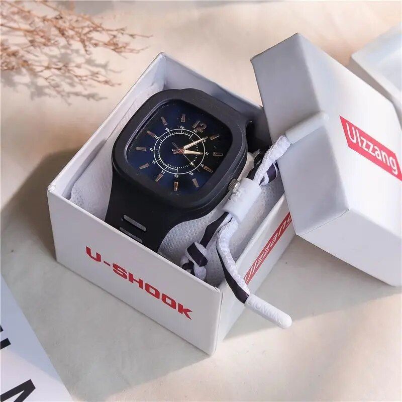 Korean Style Quartz Square Wristwatch