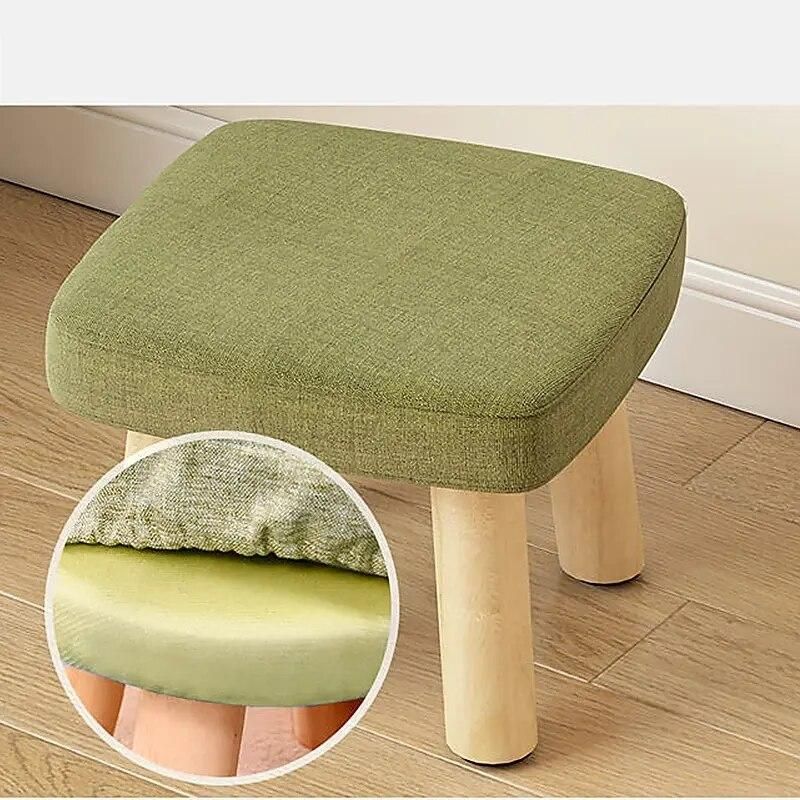 Eco-Friendly Wooden Ottoman Stool