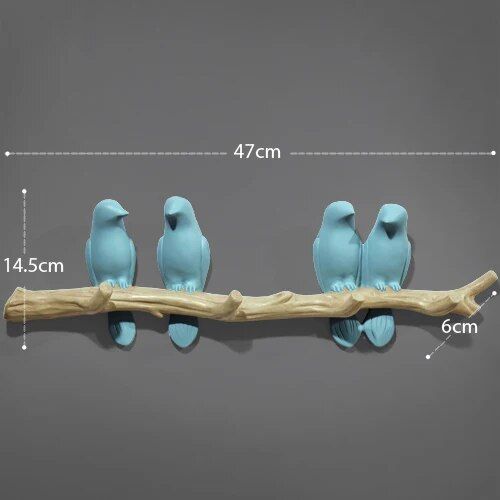 Charming Resin Bird Wall Hanger - Decorative Key, Towel, and Clothes Hook