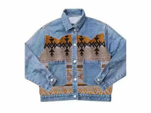 Contrast denim western jacket