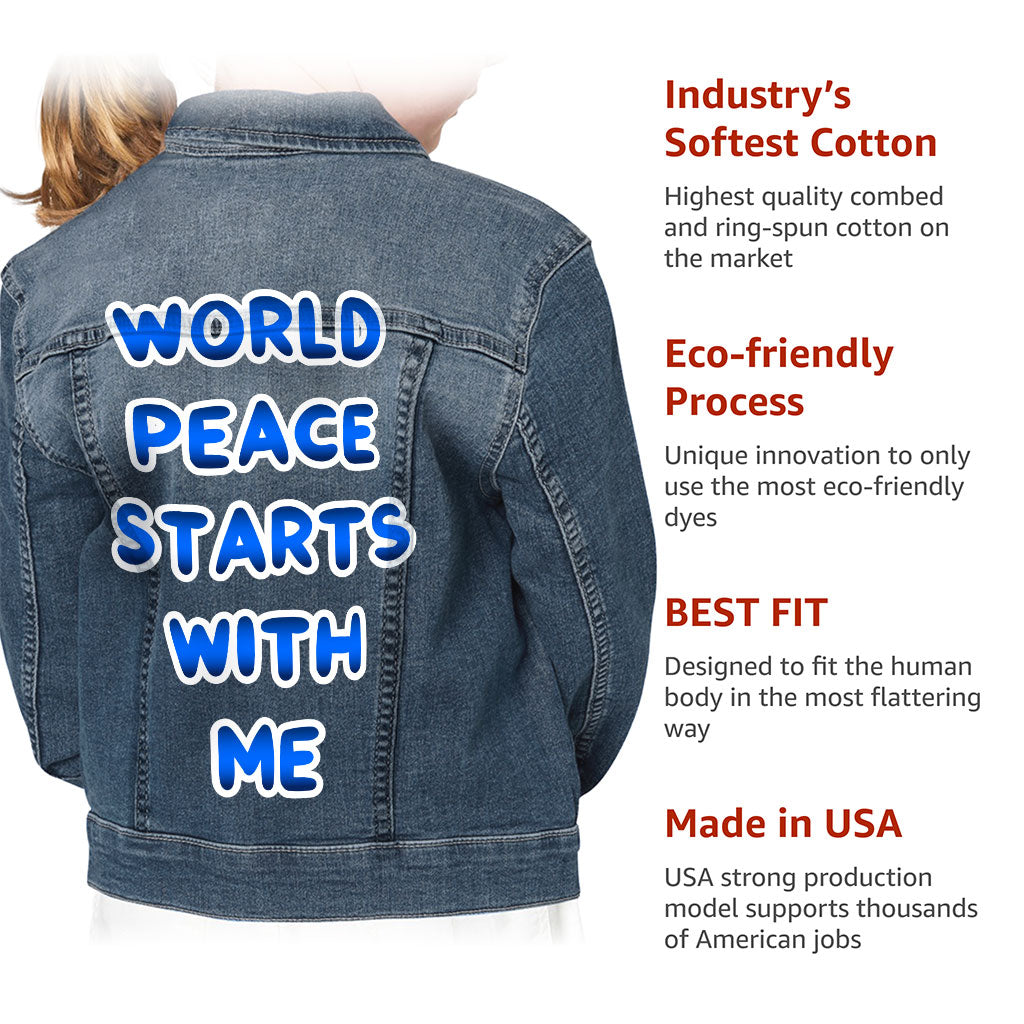 Cool Saying Kids' Denim Jacket - Inspirational Jean Jacket - Graphic Denim Jacket for Kids