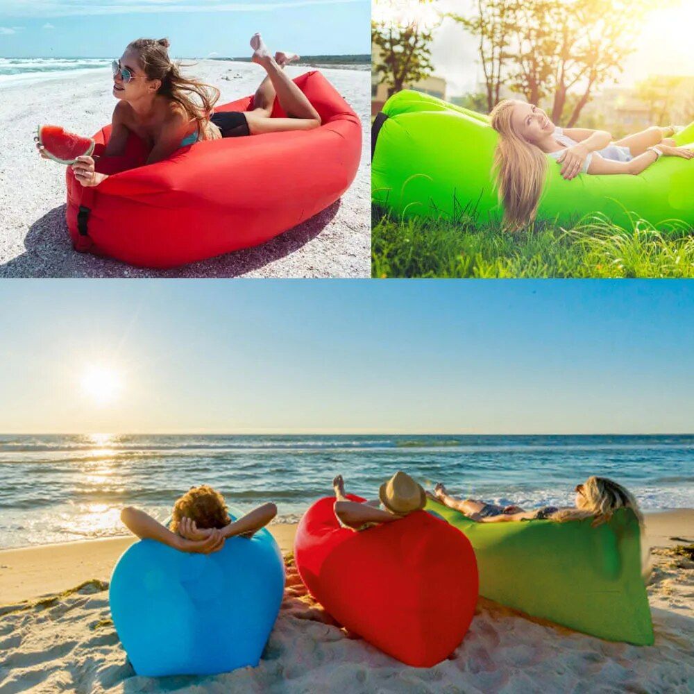 Portable Inflatable Air Lounger for Beach, Camping & Indoors