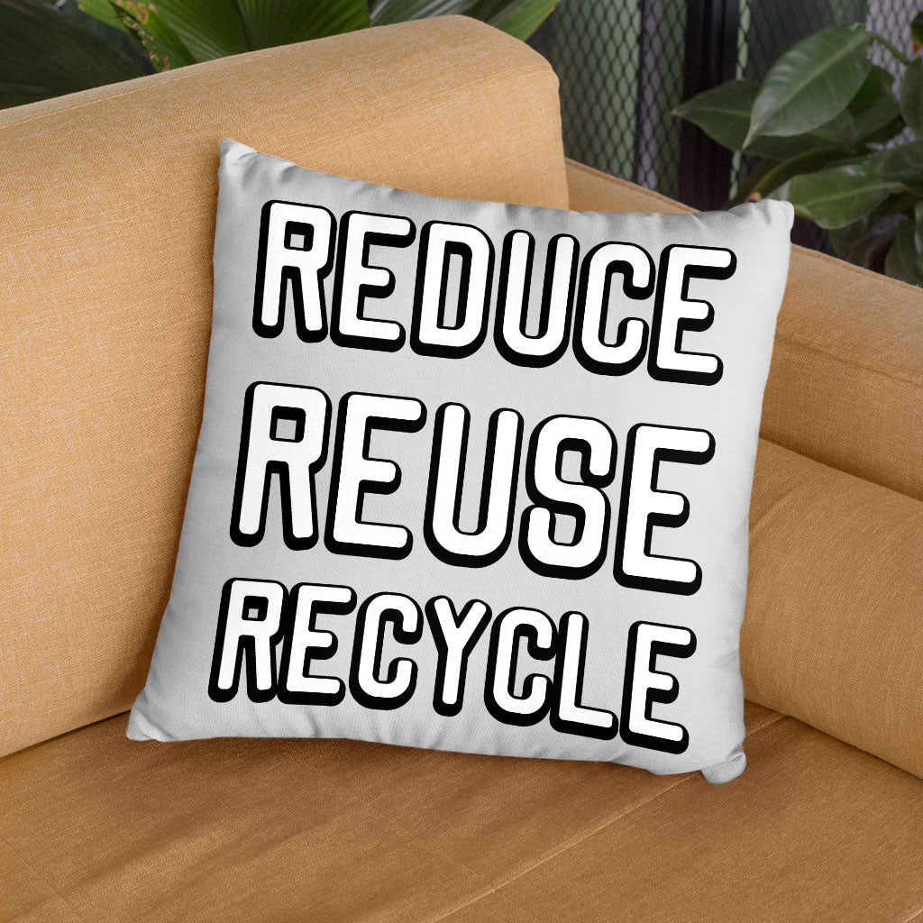 Reduce Reuse Recycle Square Pillow Cases - Cute Design Pillow Covers - Best Design Pillowcases