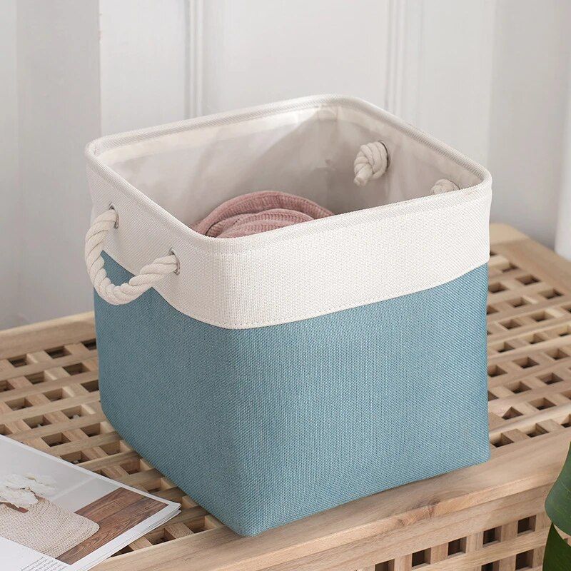 Versatile Large Linen Fabric Storage Basket: Space-Saving, Stylish, and Durable