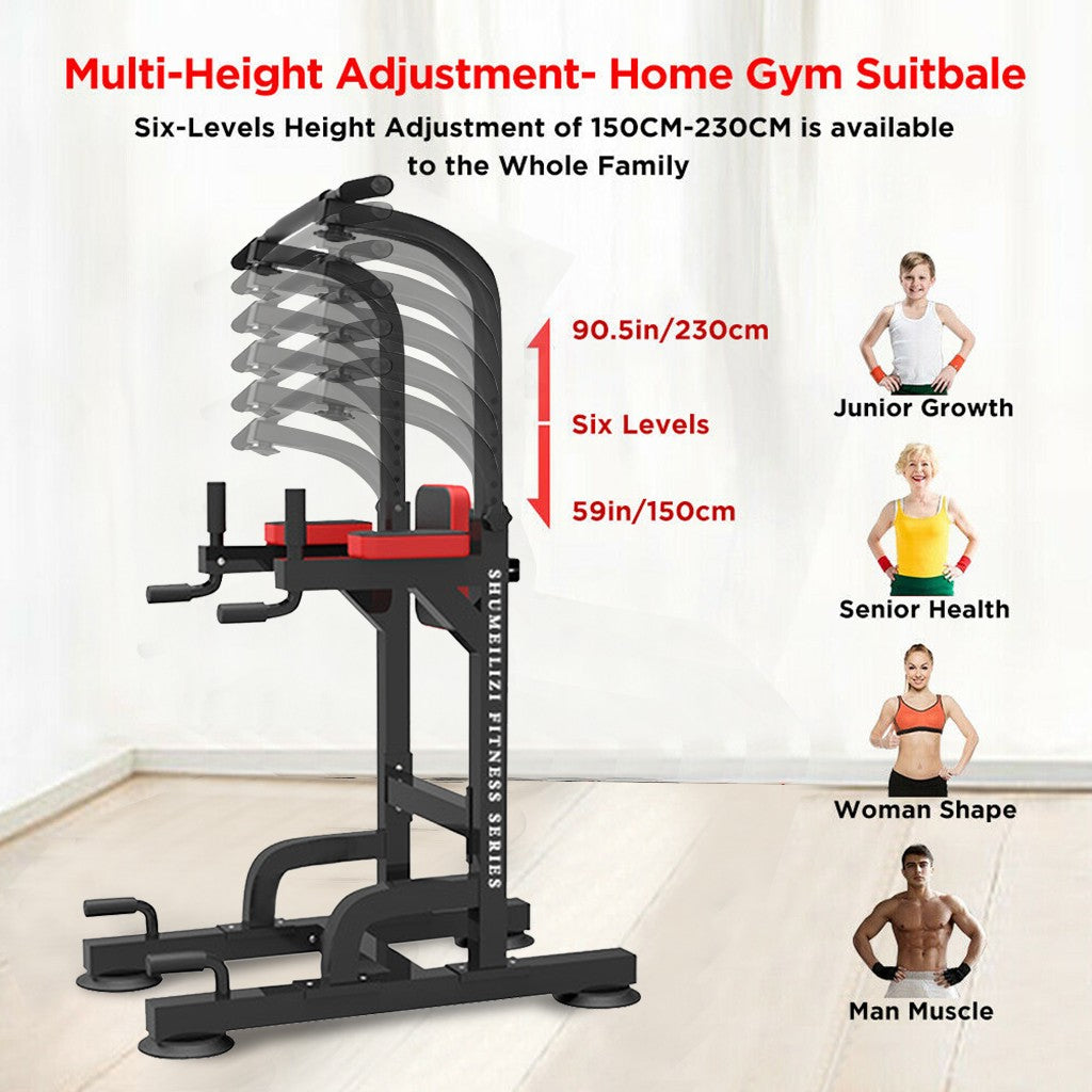 Dip Station Chin Up Bar Power Tower Pulls Push Home Gym Fitness Core