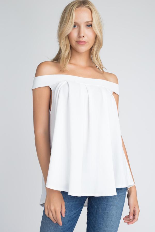 Women's Off Shoulder Flow Top | Ivory Felix