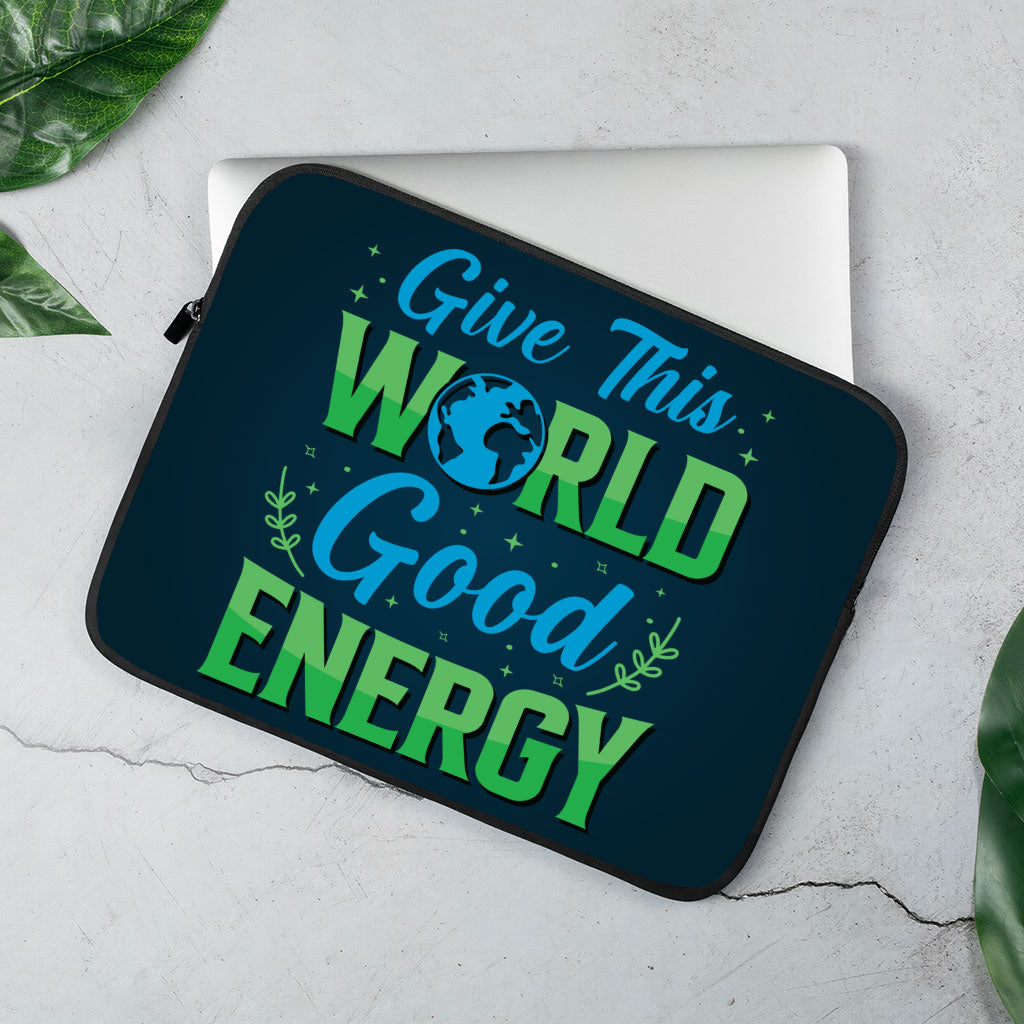 Give the World Good Energy MacBook Pro 14" Two-Sided Sleeve - Cute Laptop Sleeve - Printed MacBook Sleeve