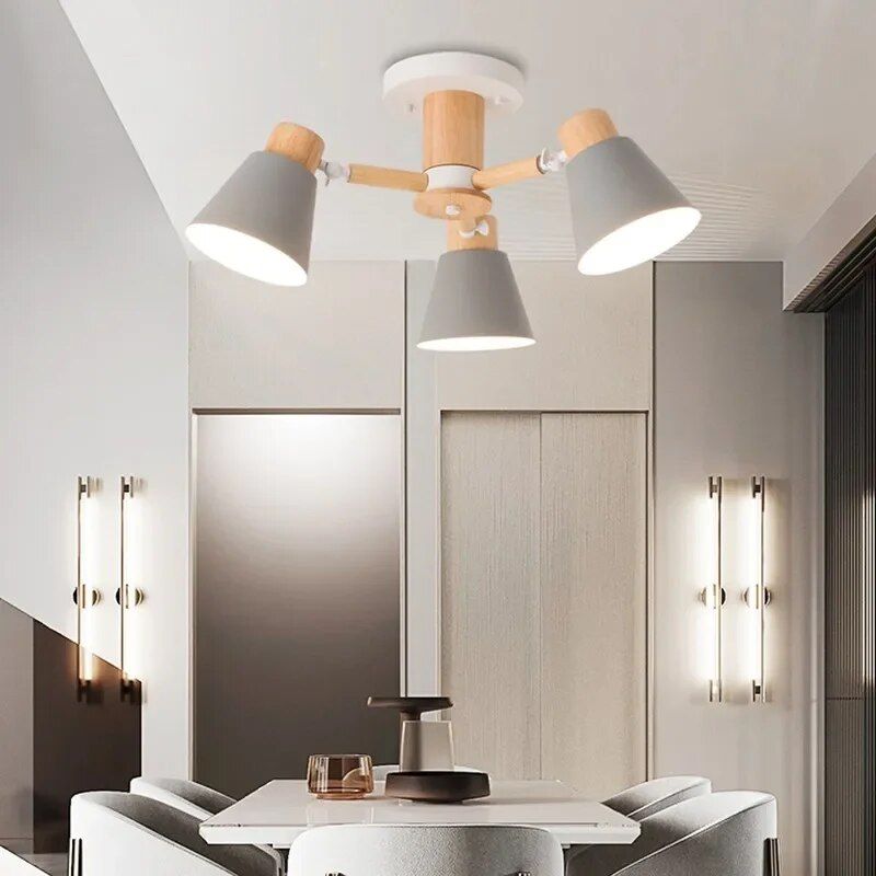 Modern Nordic Solid Wood LED Ceiling Chandelier for Diverse Settings