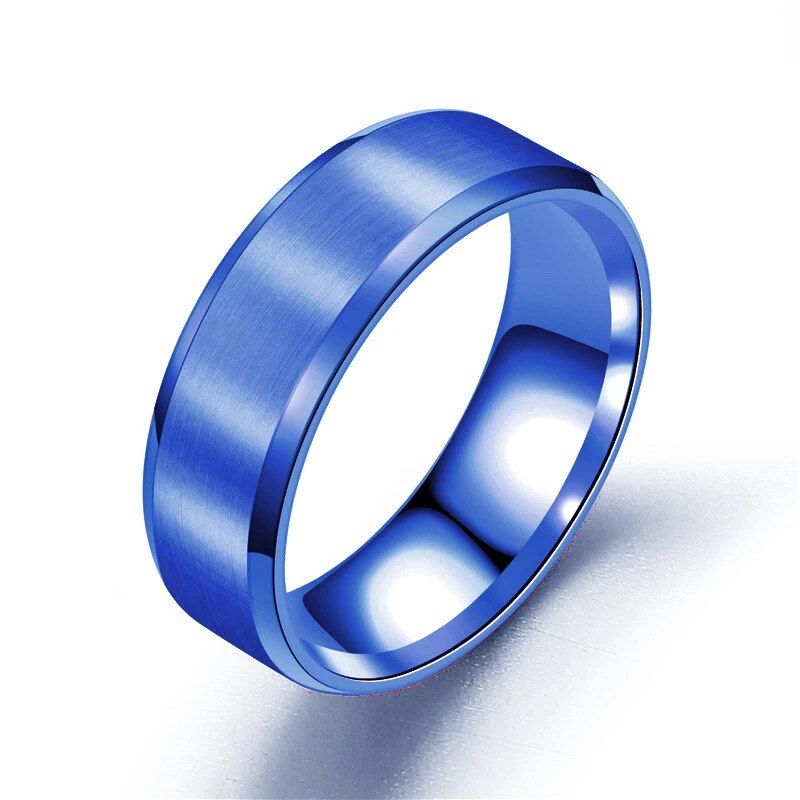 Stainless Steel Classic 8mm Brushed Ring – Unisex Fashion Band for All Occasions