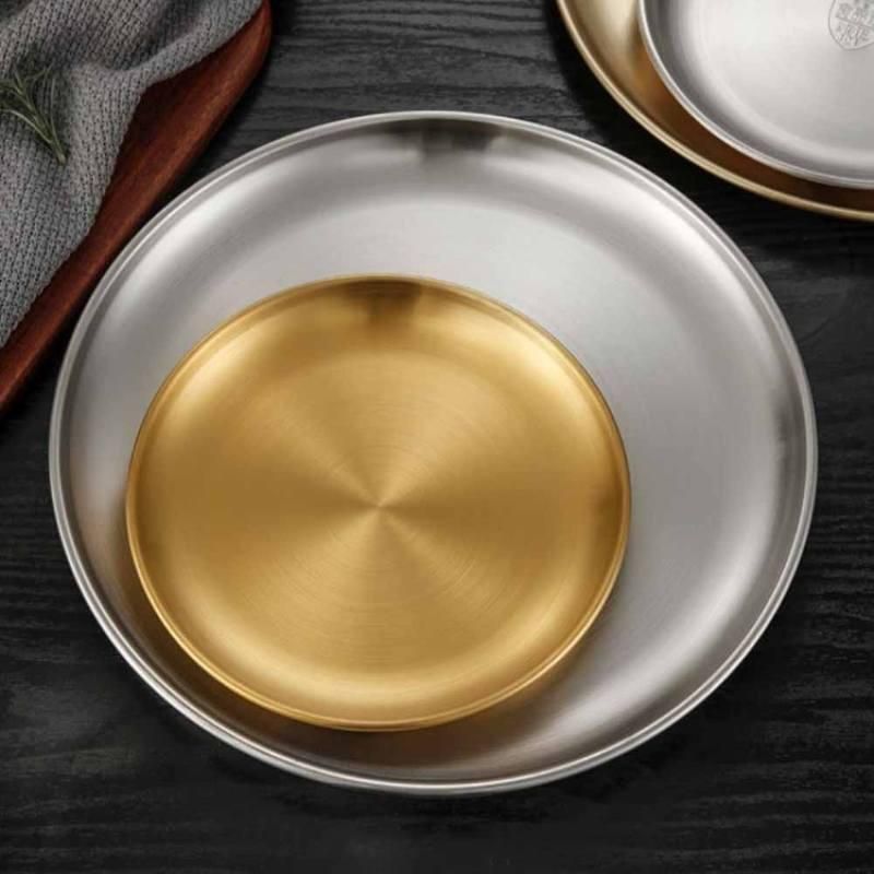 Elegant Stainless Steel Round Plates