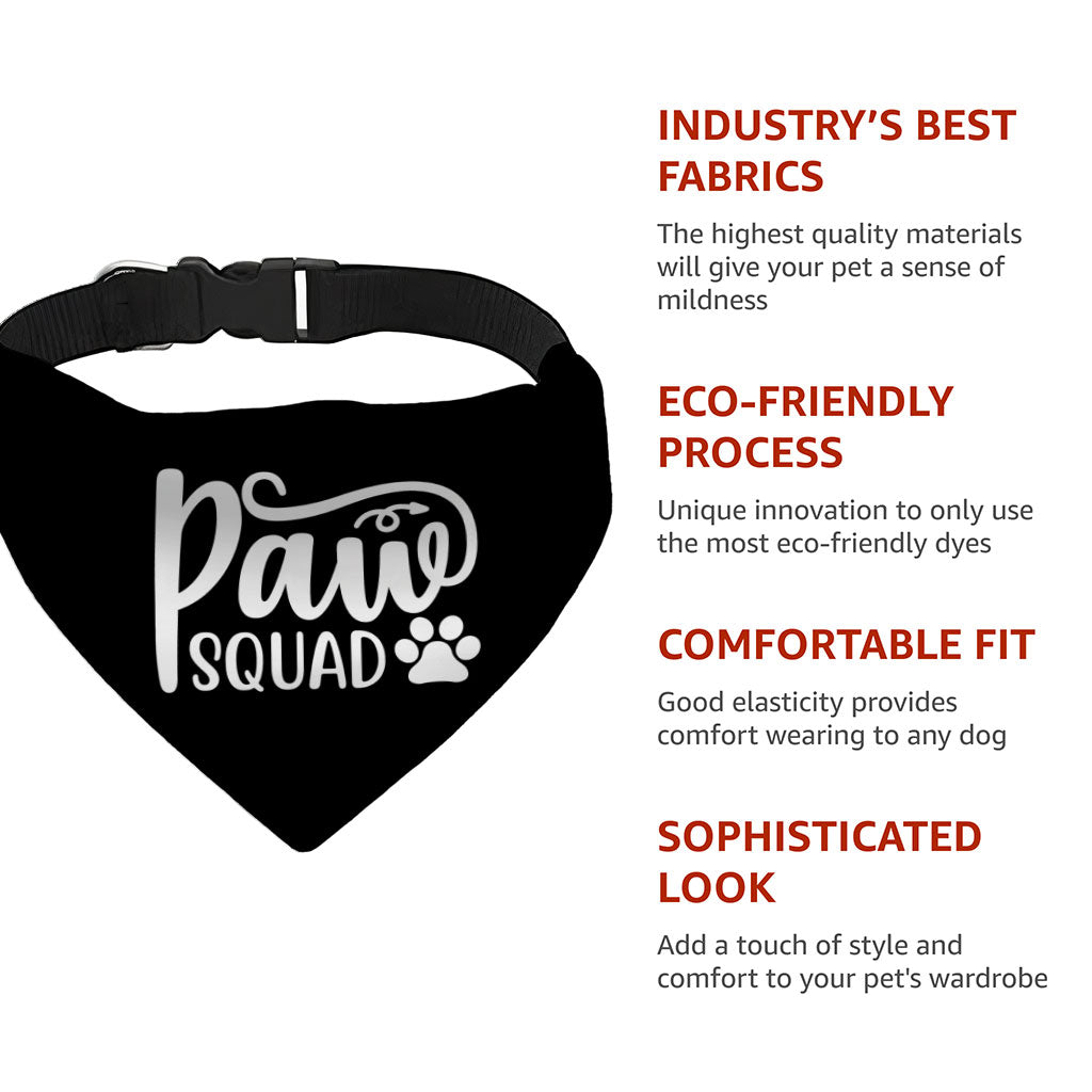 Paw Squad Pet Bandana Collar - Graphic Scarf Collar - Unique Dog Bandana