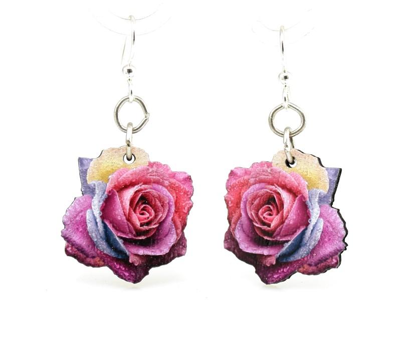 Multi-Color Rose Blossom Earrings #161 | Red Sunflower