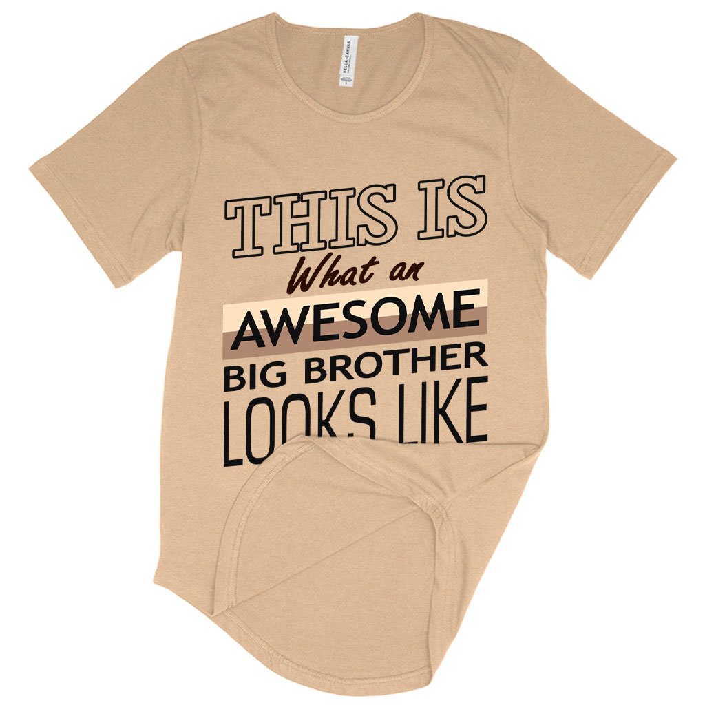 Men's Awesome Big Brother T-Shirt with Curved Hem - I'm the Big Brother T-Shirt - Funny Family T-Shirt