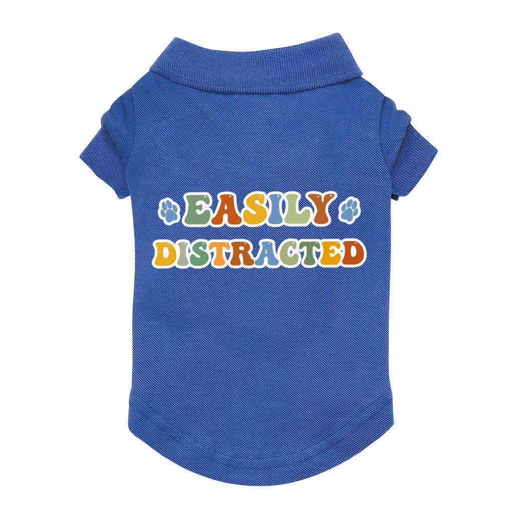 Easily Distracted Dog Polo Shirt - Themed Dog T-Shirt - Colorful Dog Clothing