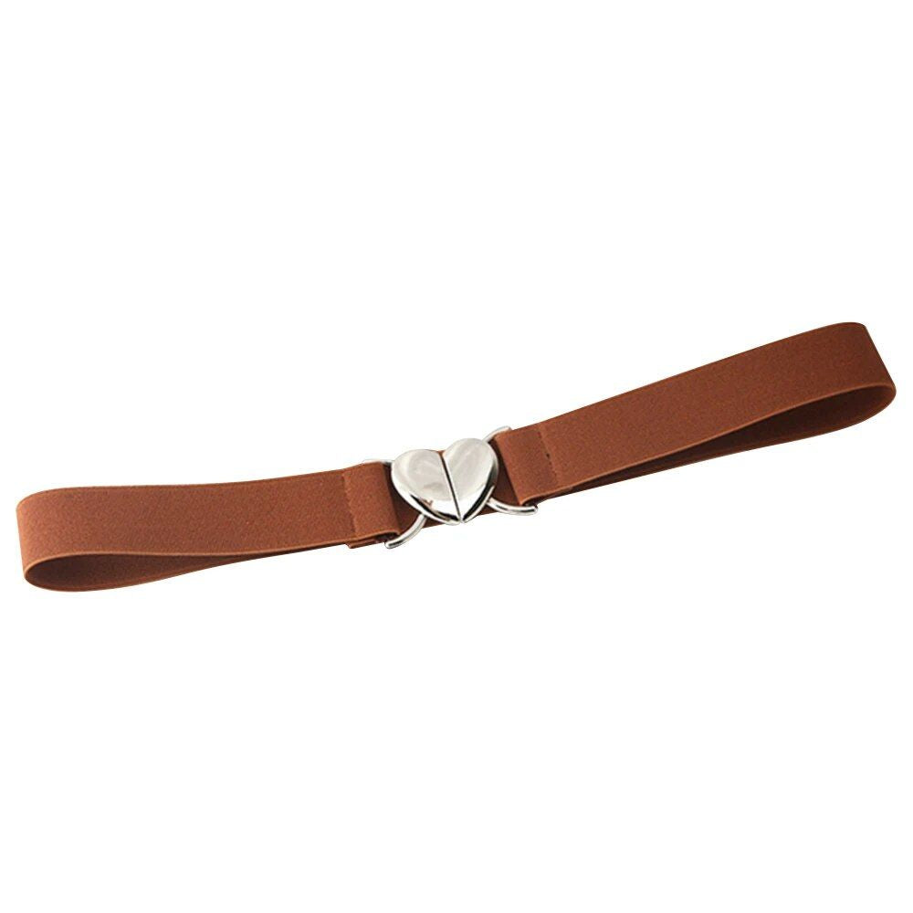 Chic Heart-Shaped Buckle Elastic Waist Belt for Women