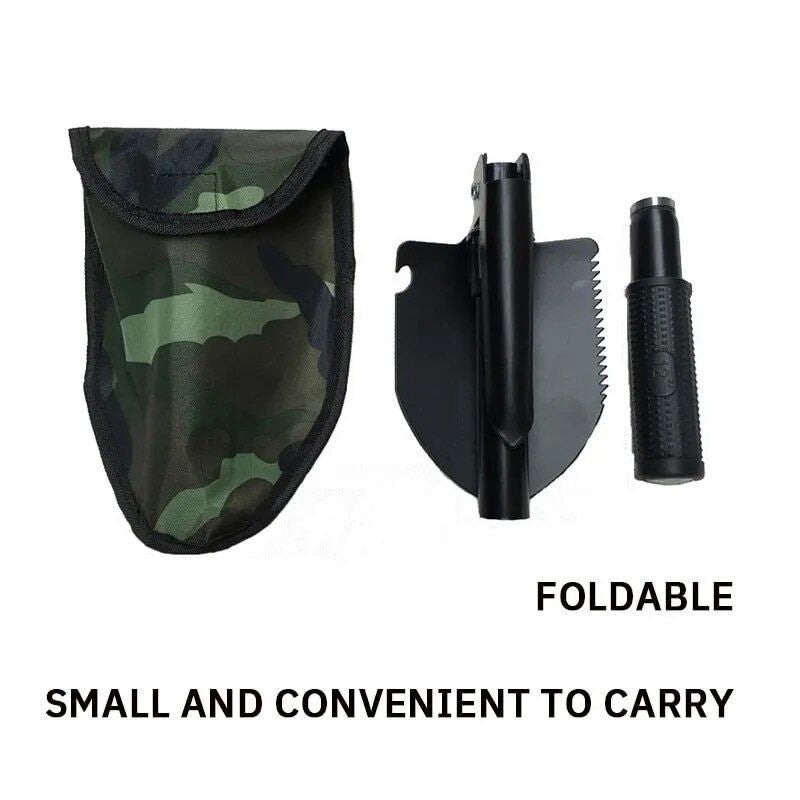 Compact Multipurpose Military-Grade Folding Shovel & Pickaxe for Outdoor Adventures