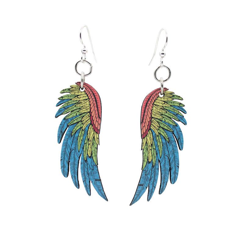 Macaw Wing Earrings #1666 | Red Sunflower