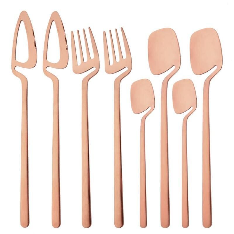 Elegant Matte Gold Stainless Steel Cutlery Set