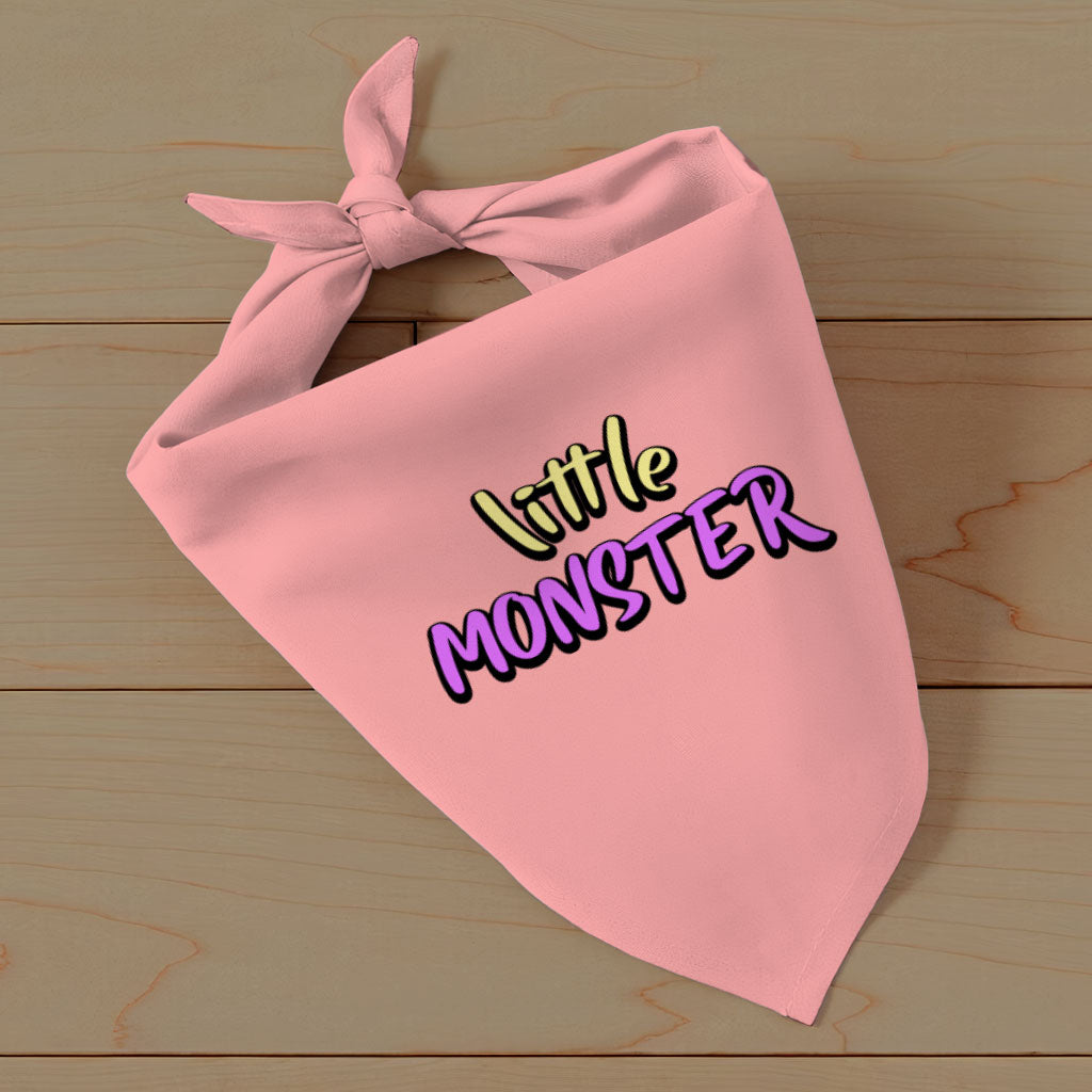 Little Monster Pet Bandana - Unique Dog Bandana - Word Print Pet Scarf