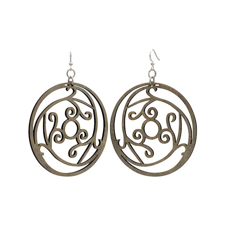 Optical Filigree Earrings #1680 | Red Sunflower