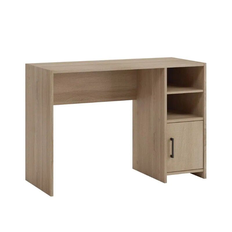 Versatile Summer Oak Computer Desk with Adjustable Storage