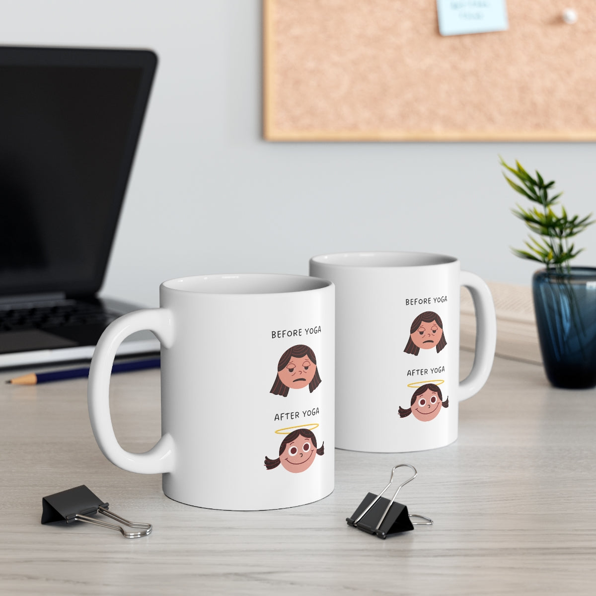 Before and After Yoga Novelty Mug