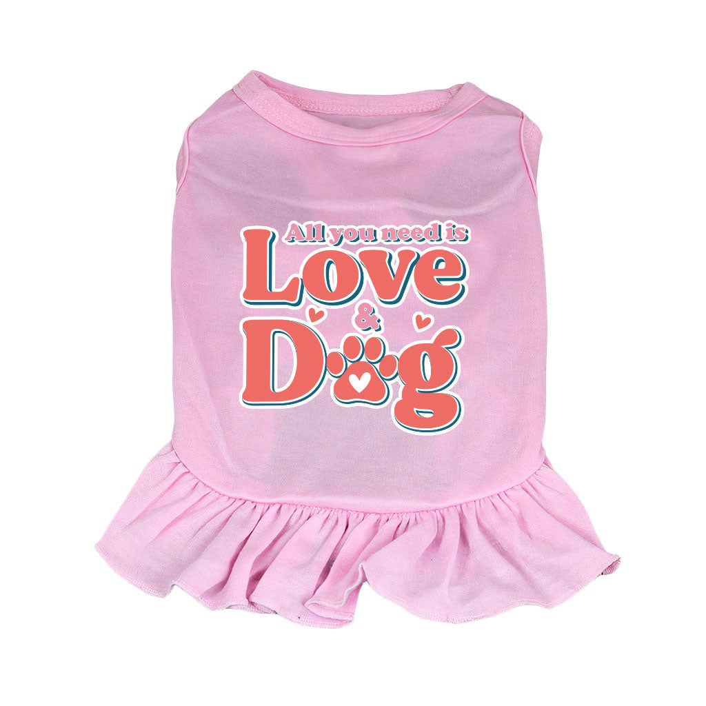 All You Need Is Love and Dog Dog Sundress - Quote Dog Dress Shirt - Themed Dog Clothing