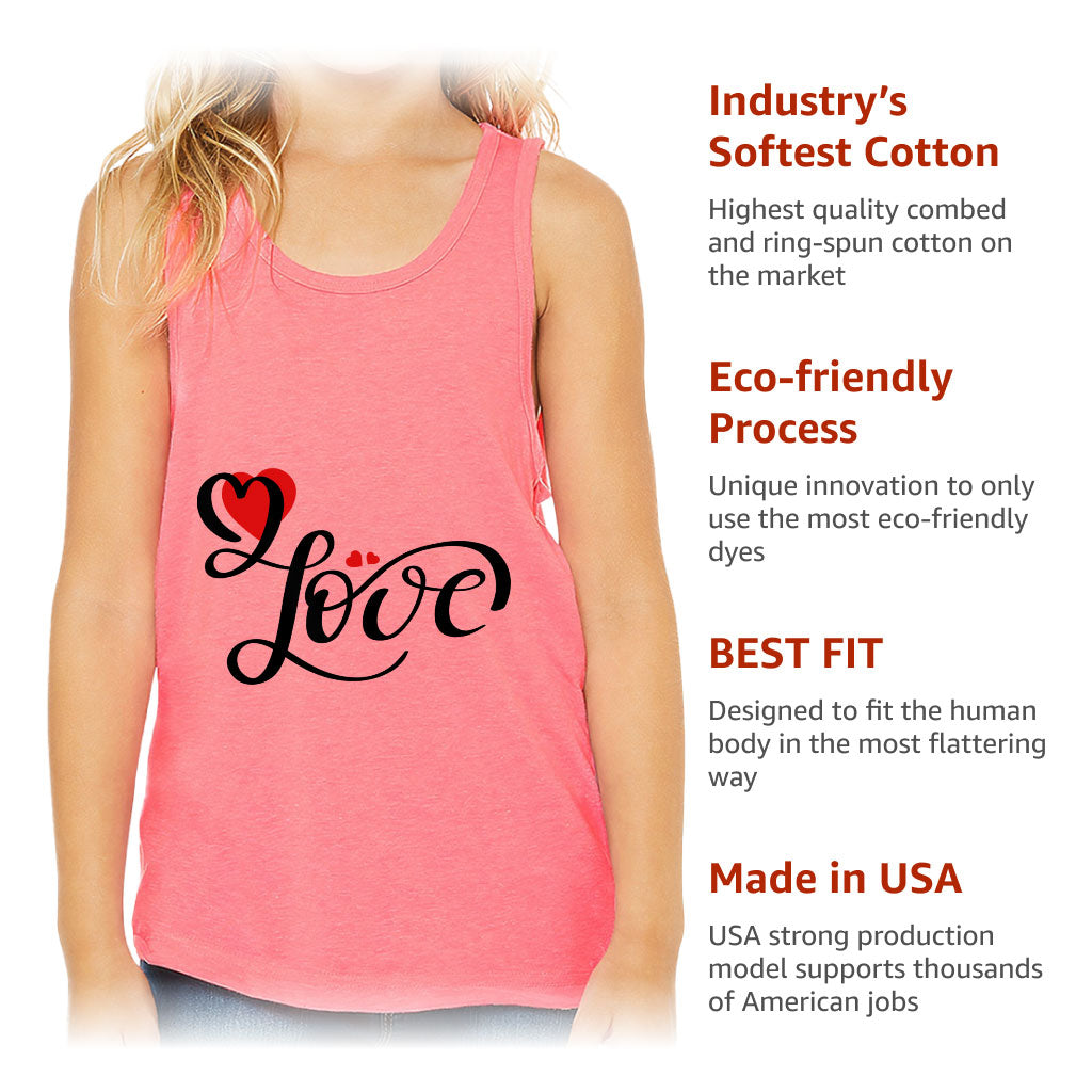 Love Kids' Jersey Tank - Heart Print Sleeveless T-Shirt - Cute Design Kids' Tank Top